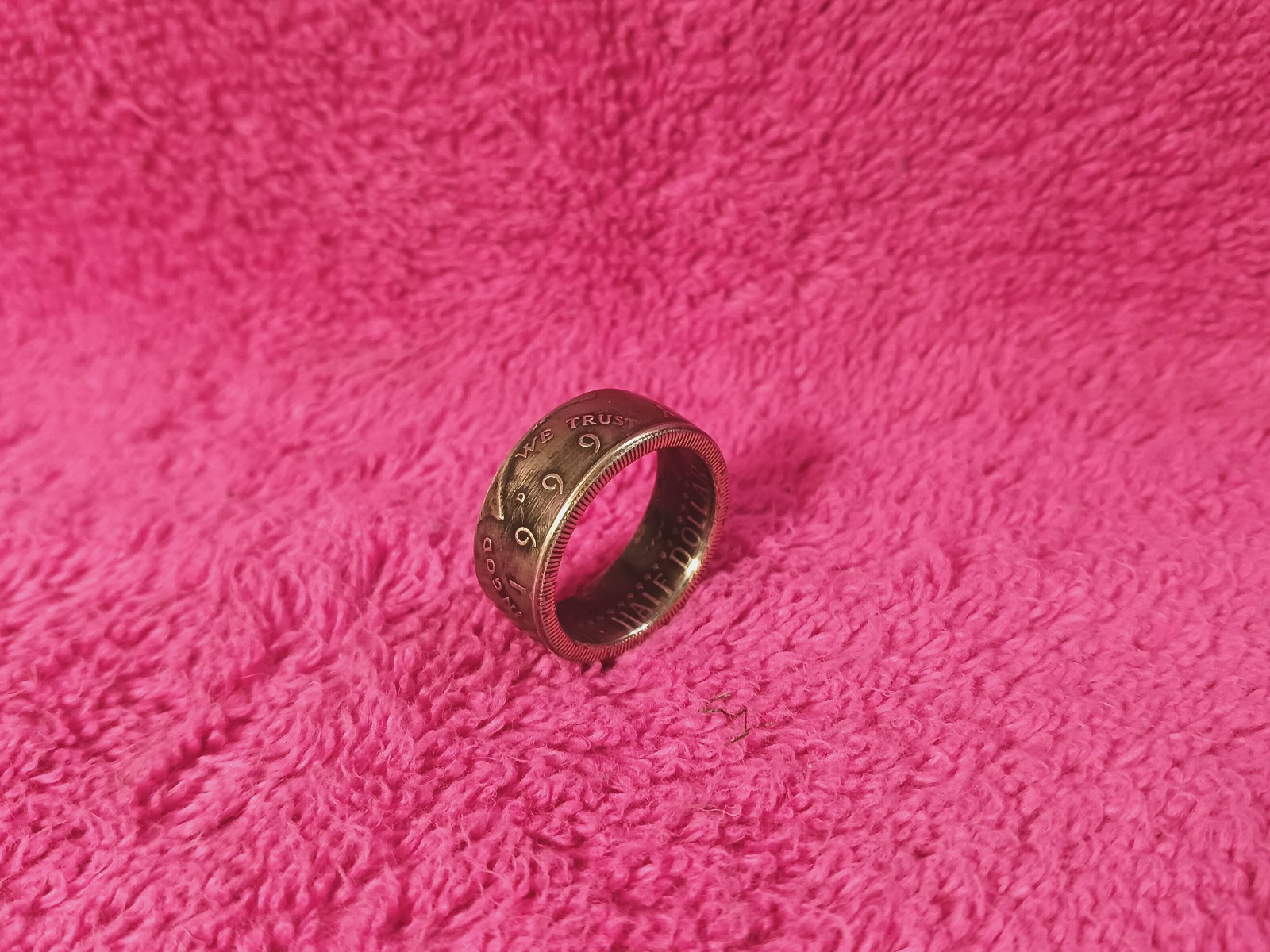 1999 Kennedy Half Dollars  size 9  coin ring  Handmade mixed metals #2