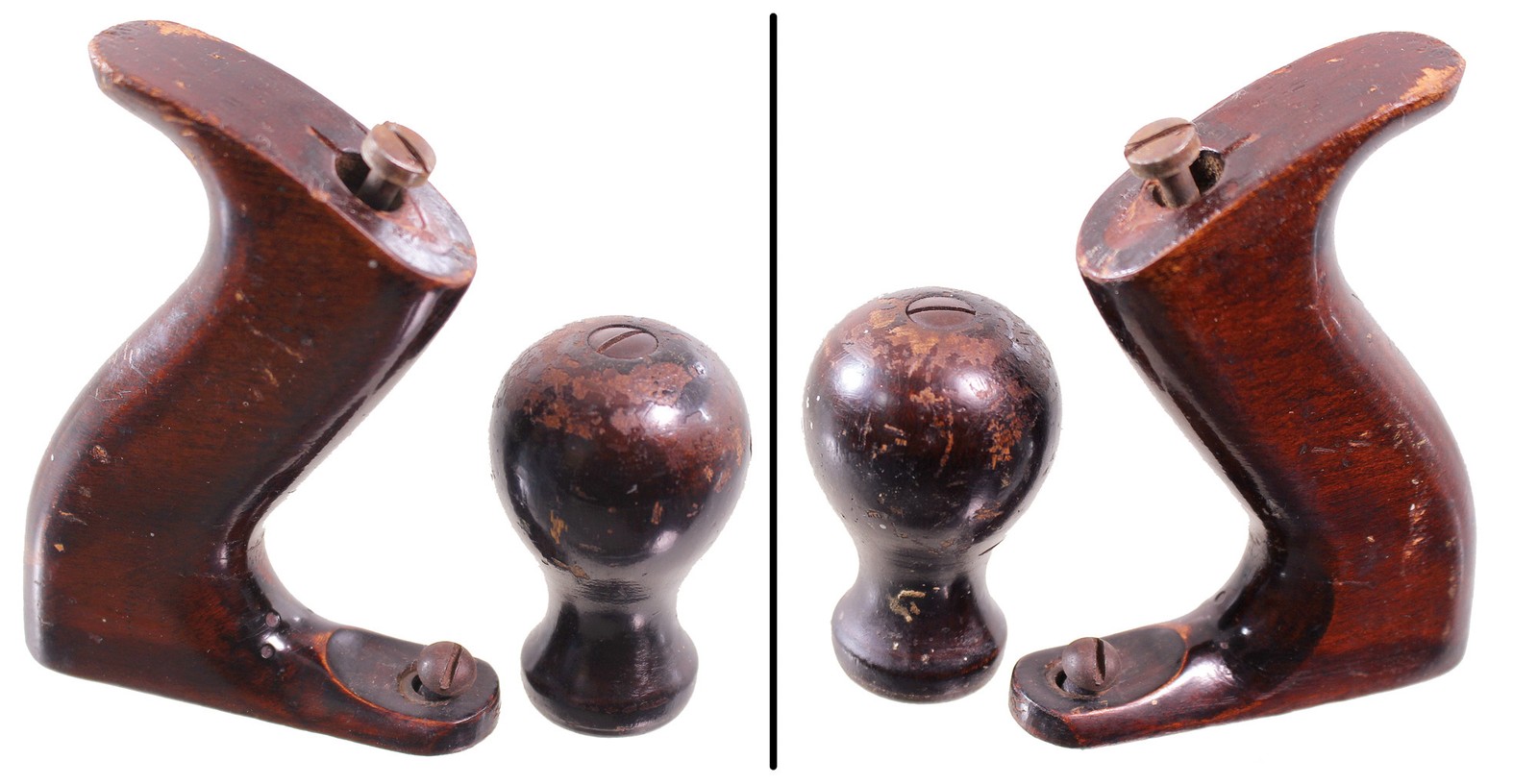 Orig. "Type 17" Stained Hardwood Handles for Stanley No. 5 Plane - mjdtoolparts