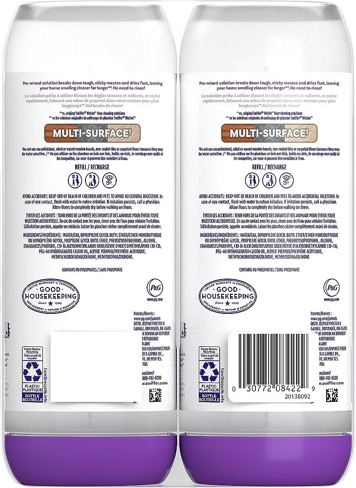 Swiffer PowerMop Floor Cleaning Solution with Fresh Scent, 25.3 fl oz, 2 Pack