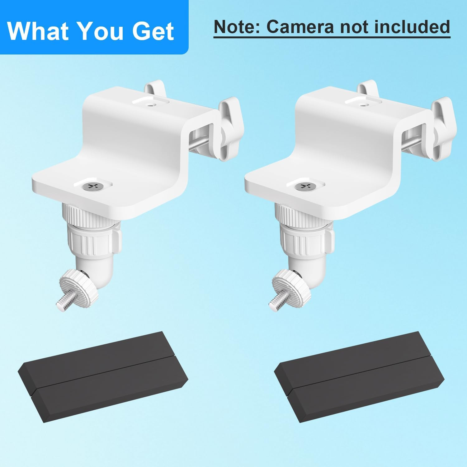 2 Pack Gutter Mount Compatible with eufyCam 2C/2C Pro, 2/2 Pro, 3C/S300, 3/S3...