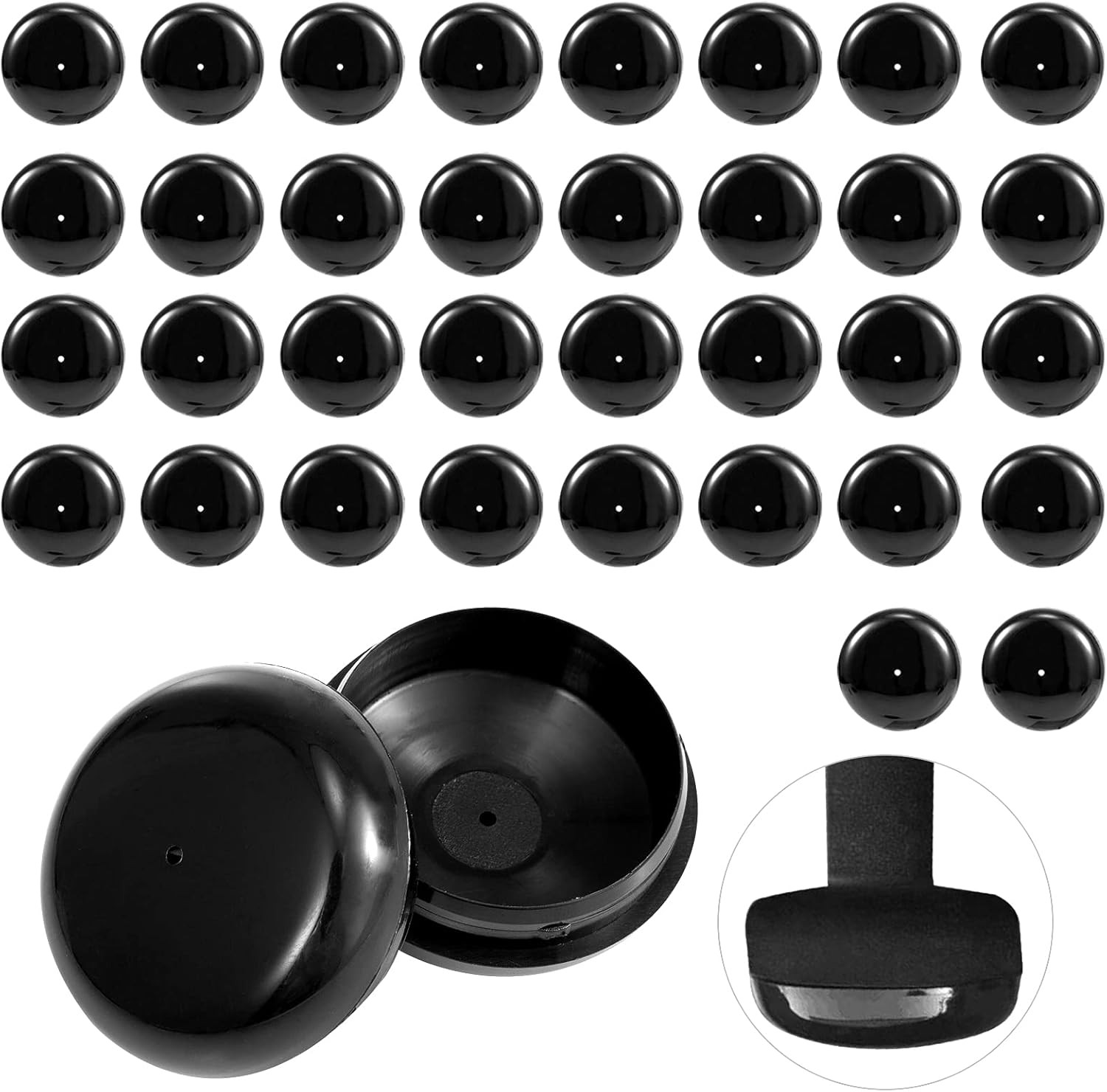 1.5" Patio Furniture Glides - 36 Pack Wrought Iron Chair Table Legs Feet Caps Ou