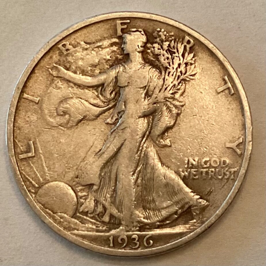 1936 S Walking Liberty Half Dollar cd -