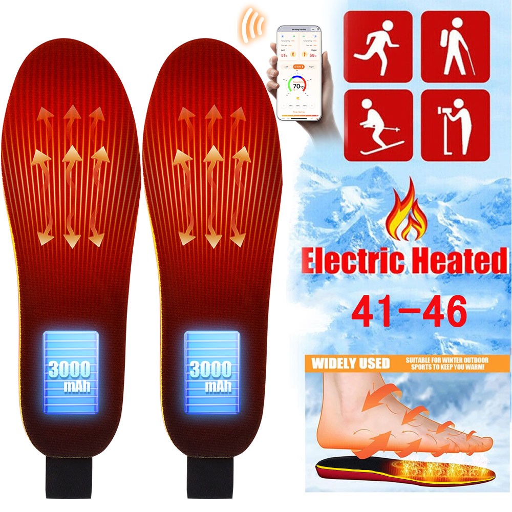Heated Insoles for Women Men Foot Warmer USB Rechargeable Bluetooth APP Control