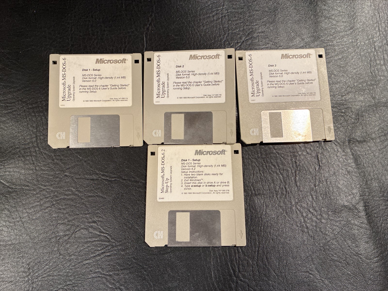 MS-DOS 6 and 6.2 Step-Up Floppy Disk 3.5" 1.44 MB - Set of 4