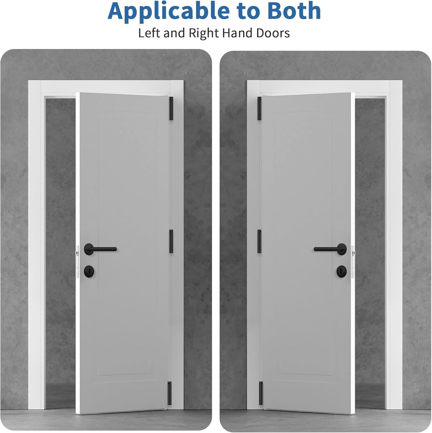 4 Pack 4 Inch Self-Closing Door Hinges with 5/8" Radius Corners (Spring Loaded)