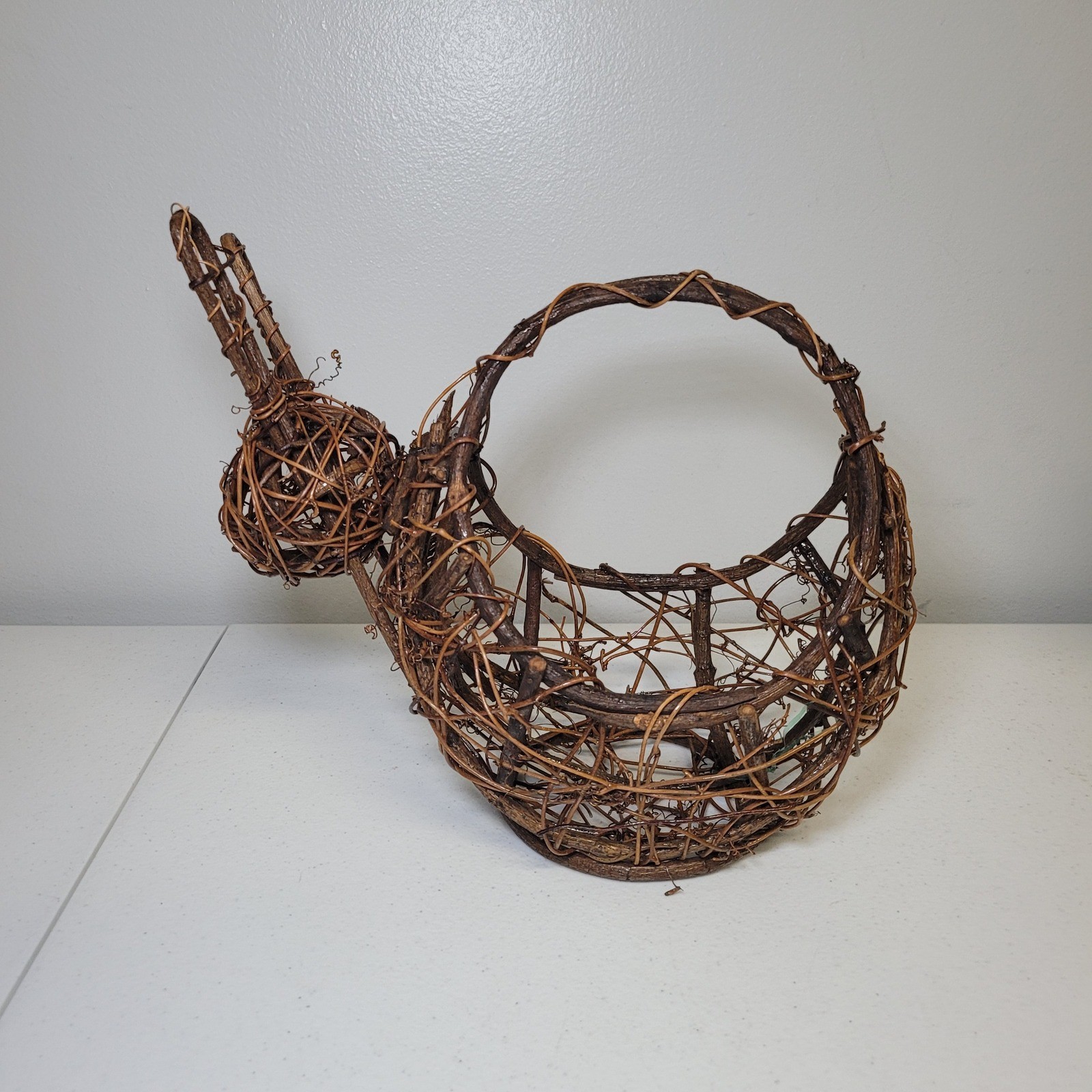 Rustic Bunny Rabbit Basket Egg Holder Grapevine Twig Easter Farmhouse Decor 10in