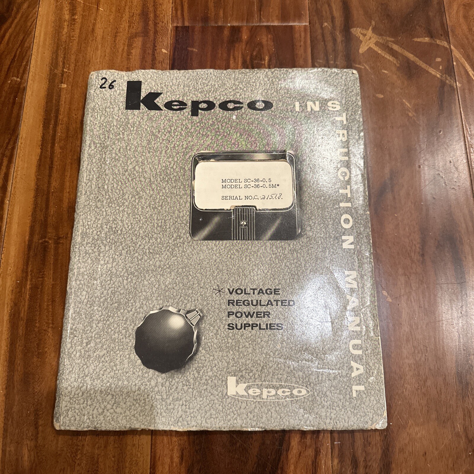Kepco Model SC-36-0. 5 & SC-36-0.5M Voltage Regulated Power Supplies Instruction
