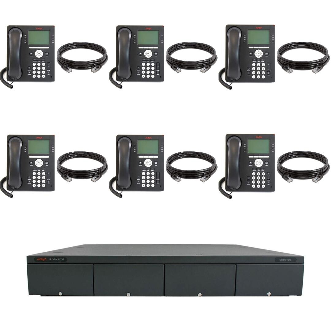 Avaya IP500 Phone System Control Unit w/ 6 Avaya 9508 Phones 1 X DS Station Card