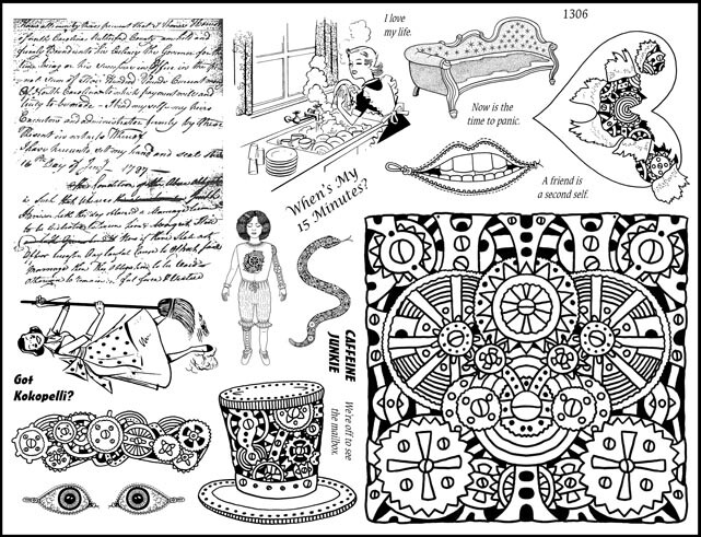 Unmounted Rubber Stamp Plate, Unmounted/Uncut Pink Rubber Stamps