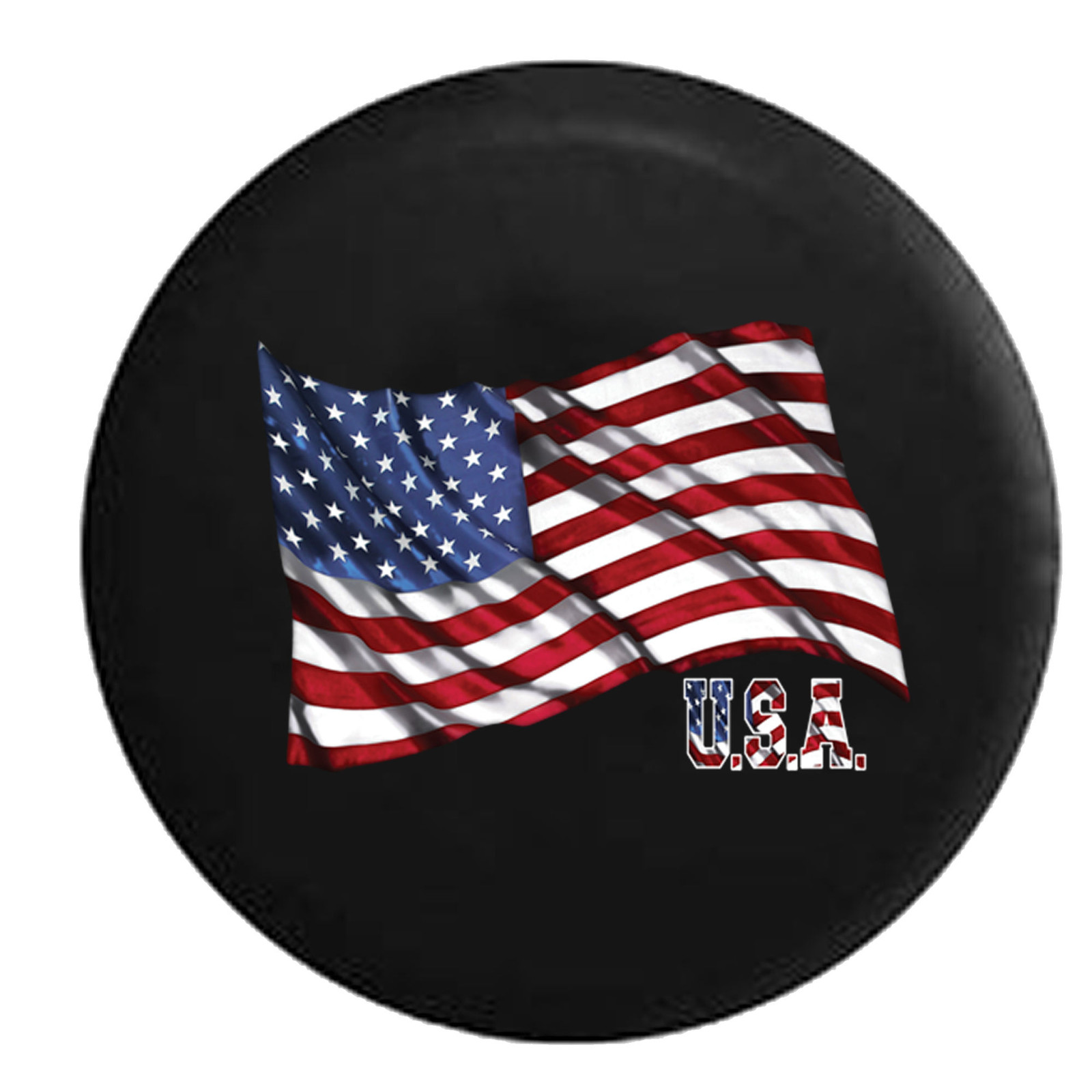 Spare Tire Cover Waving United States American Flag USA RV Camper for SUV or RV