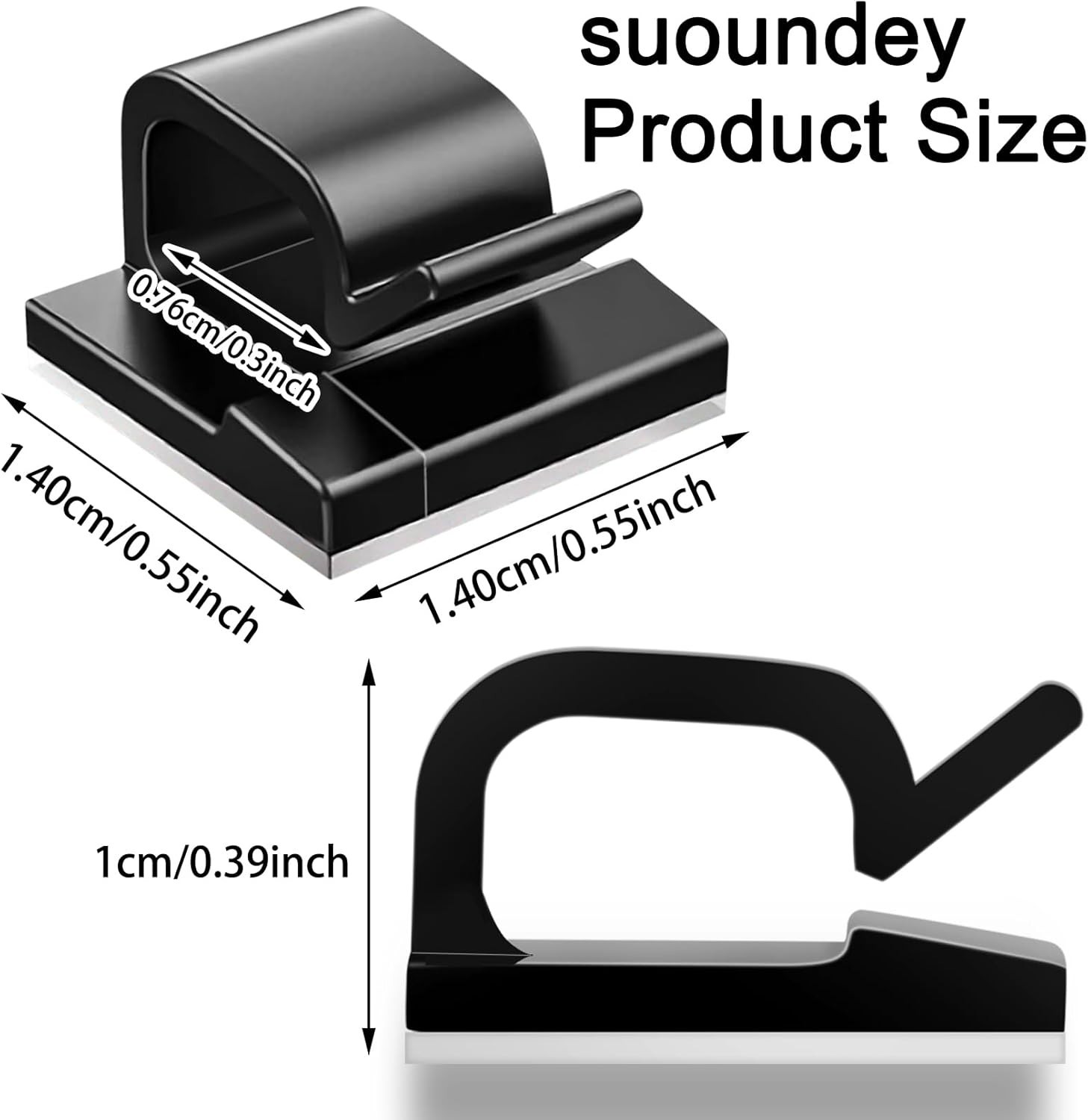 Durable 100 Count Self-Adhesive Cable Clips - Ideal for Home & Car Organization