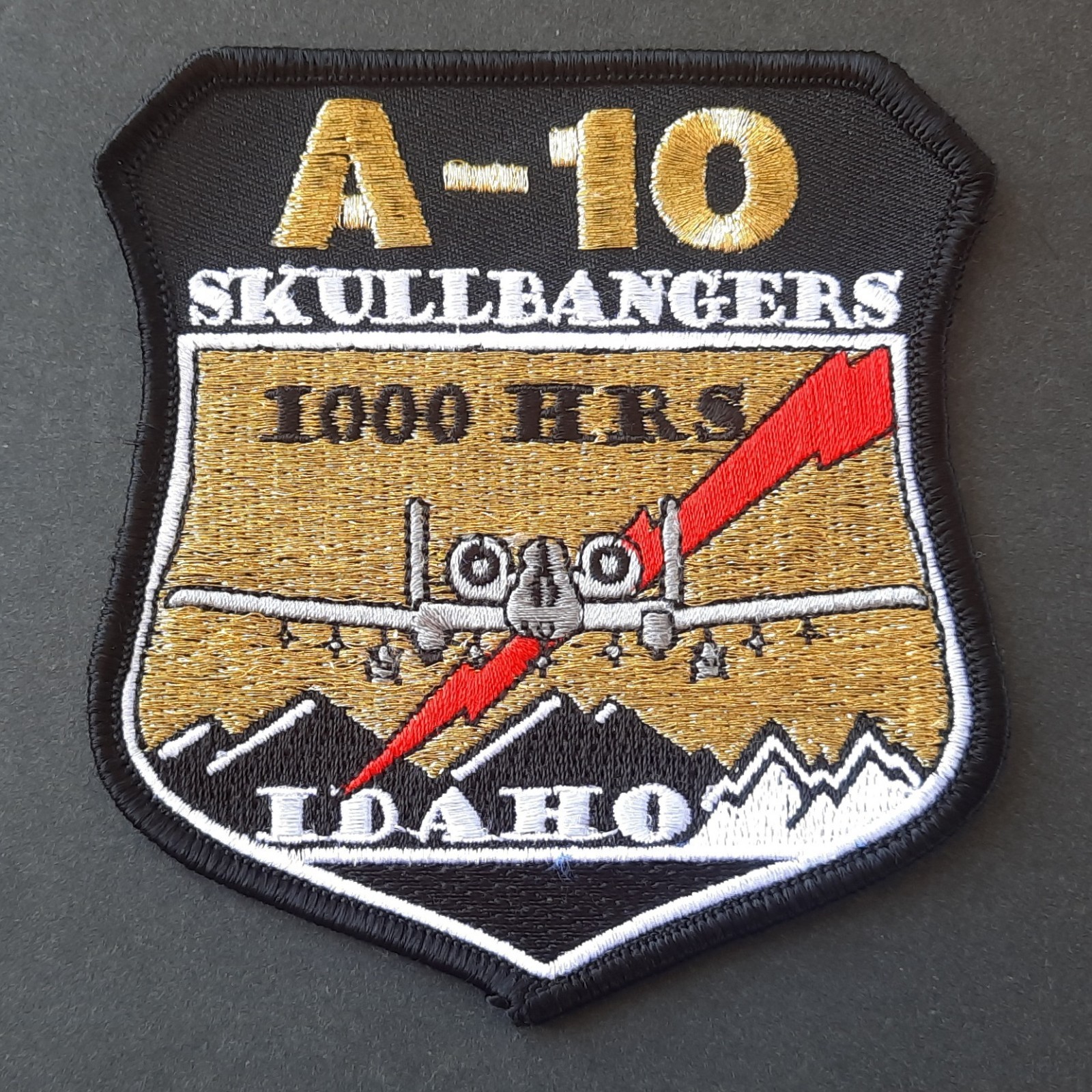 Original USAF Patch 190 FS Fighter Squadron 1000 Hours A-10 Warthog Skullbangers