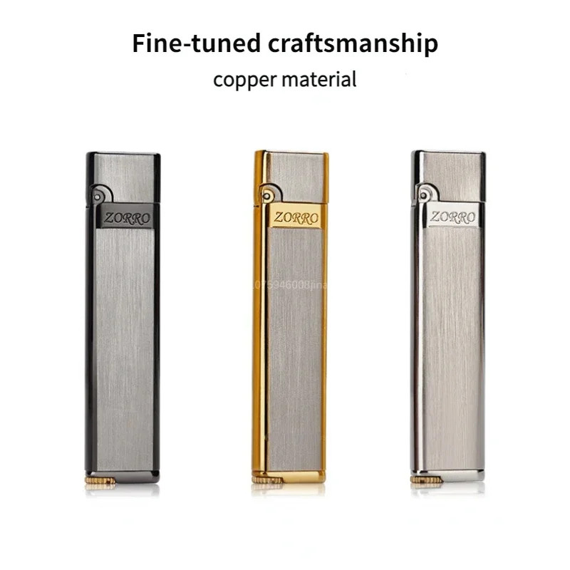 Zorro Mini Copper Grinding Wheel Kerosene Lighter Slim High-End Men's Gift