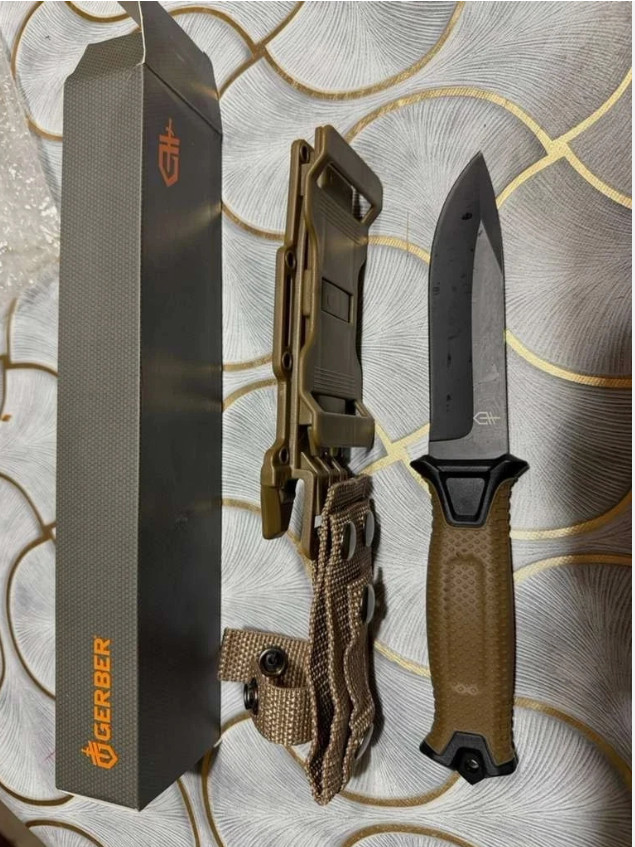 Gerber StrongArm Fixed Blade Knife Plain Edge - Coyote Brown