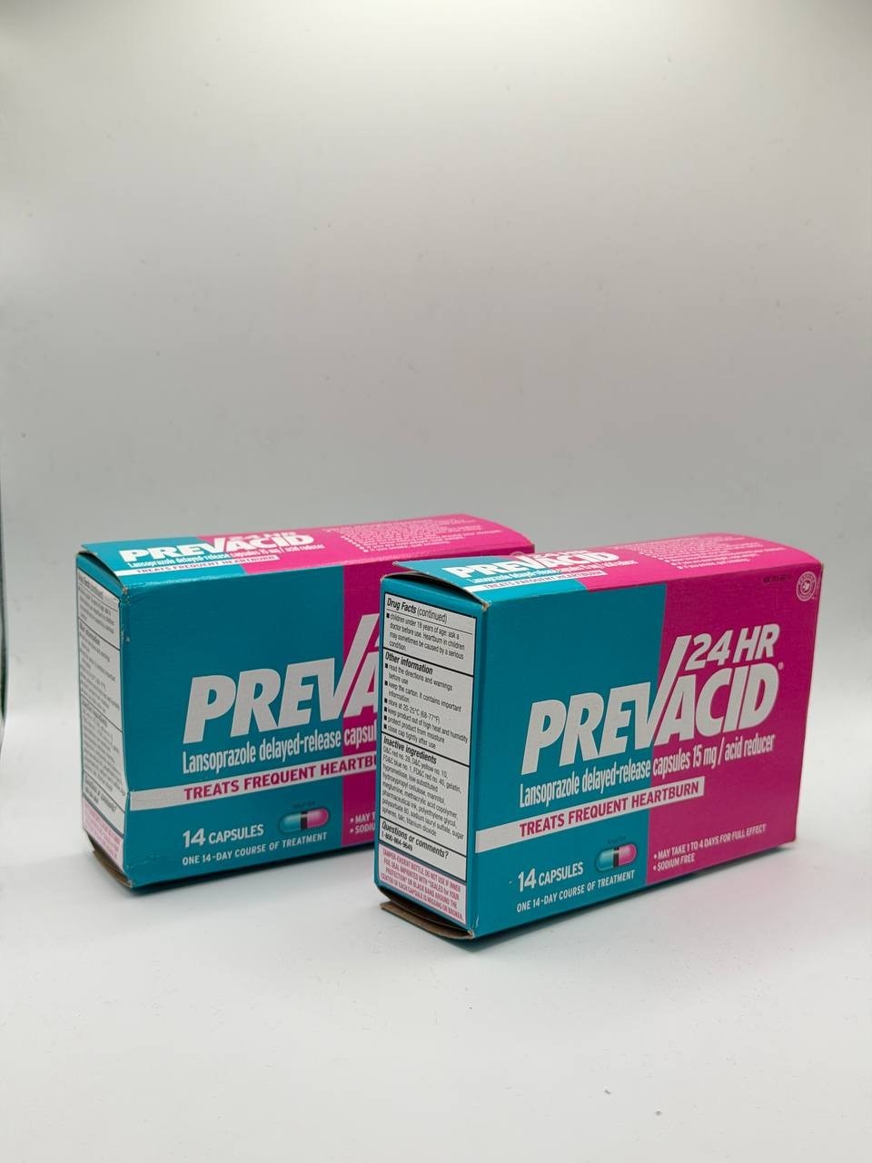 Prevacid 24HR Lansoprazole 15mg Acid Reducer Heartburn 14 Caps Pack of 2