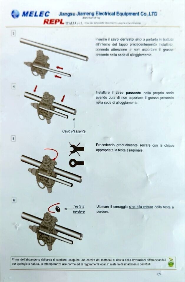 Kit Morsetti Rubacorrente Cavi Enel Monofase / Trifase