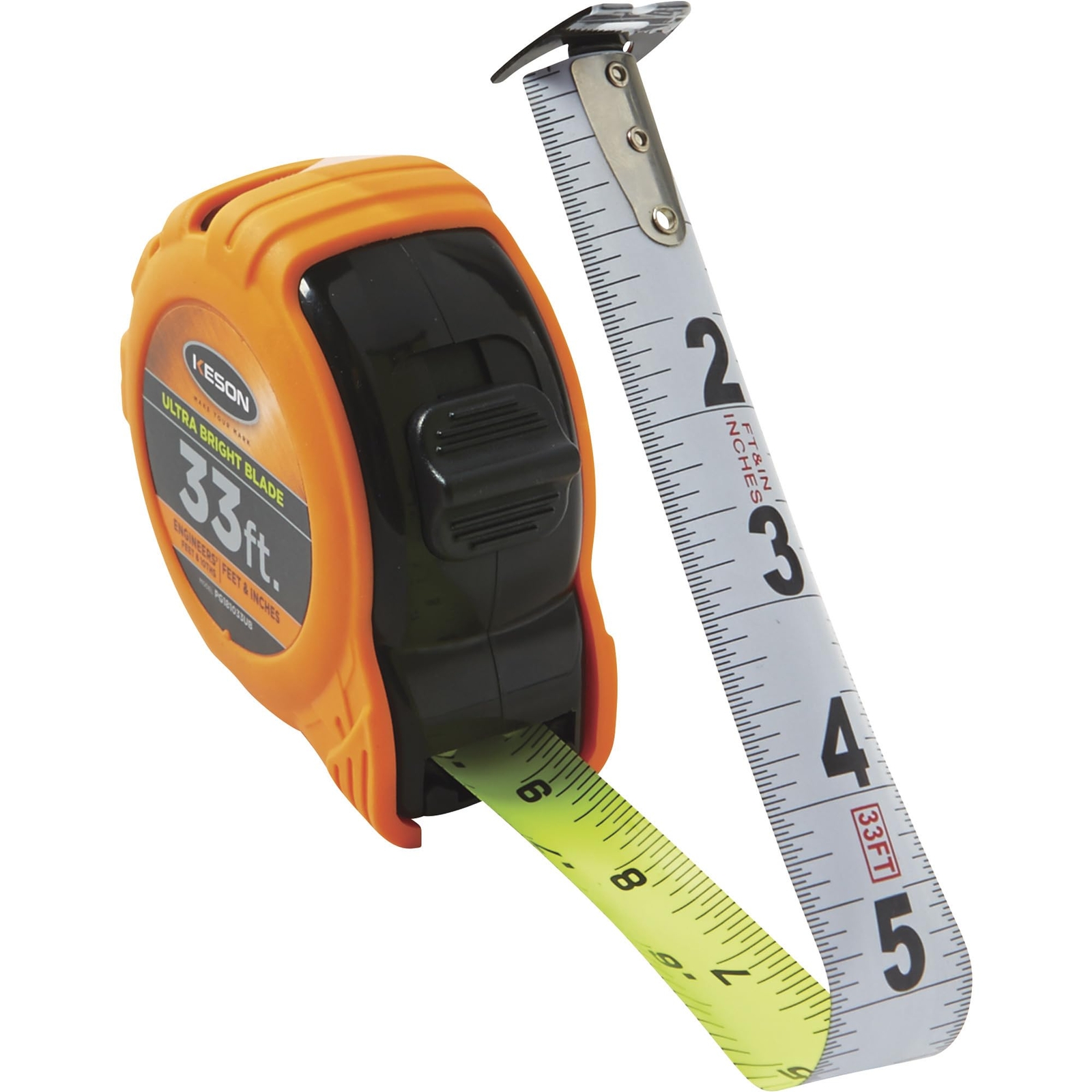 Keson P181033UB Short Tape Measure with Nylon Coated Ultra Bright Steel Blade
