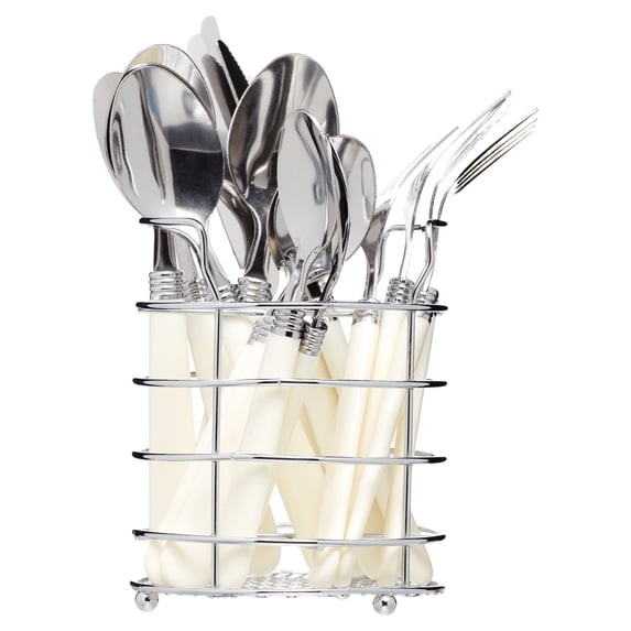 16-Piece Flatware Set with Wire Caddy