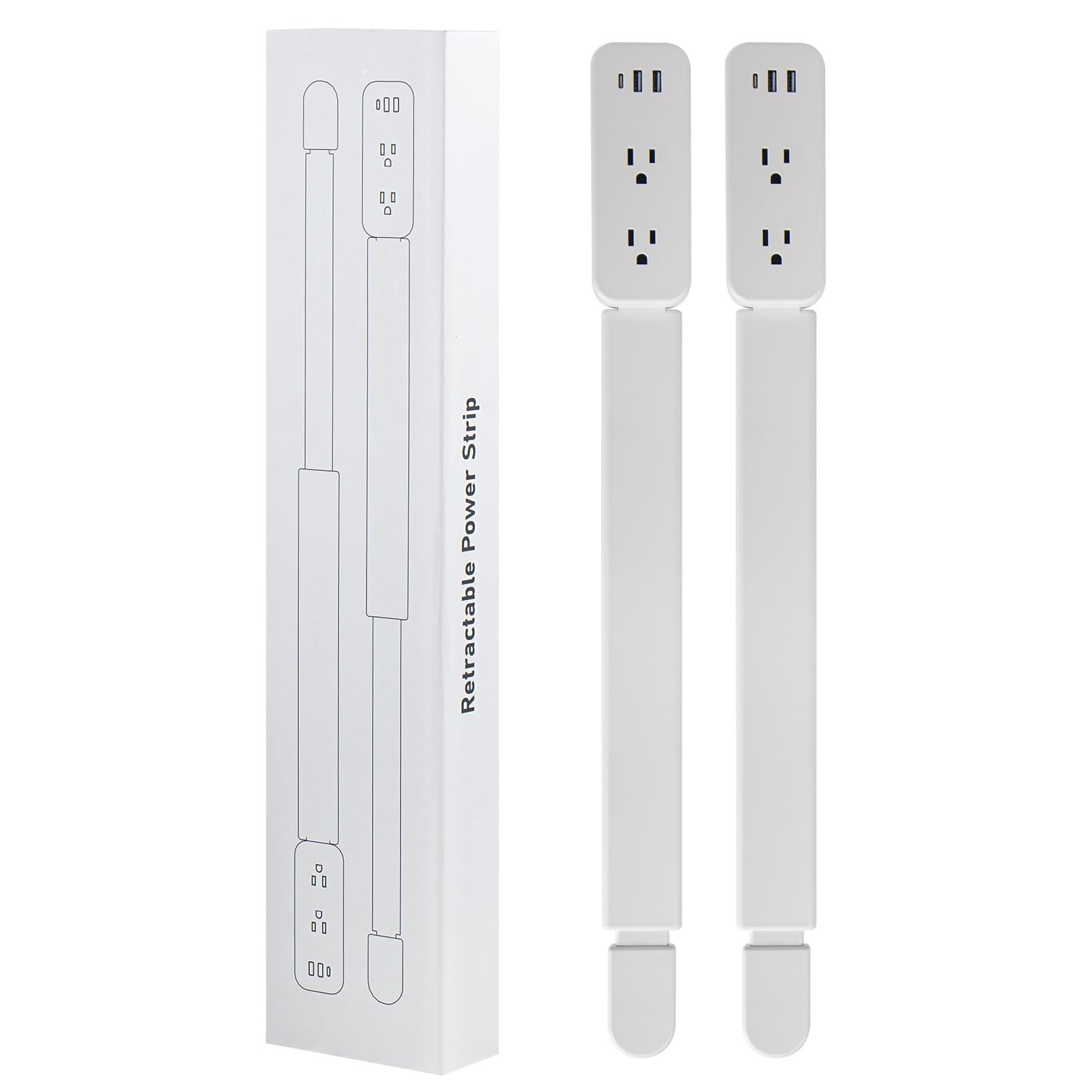 Outlet Extender with USB-A, USB-C & 2 AC Outlets - 180° Rotating Power Socket Ex