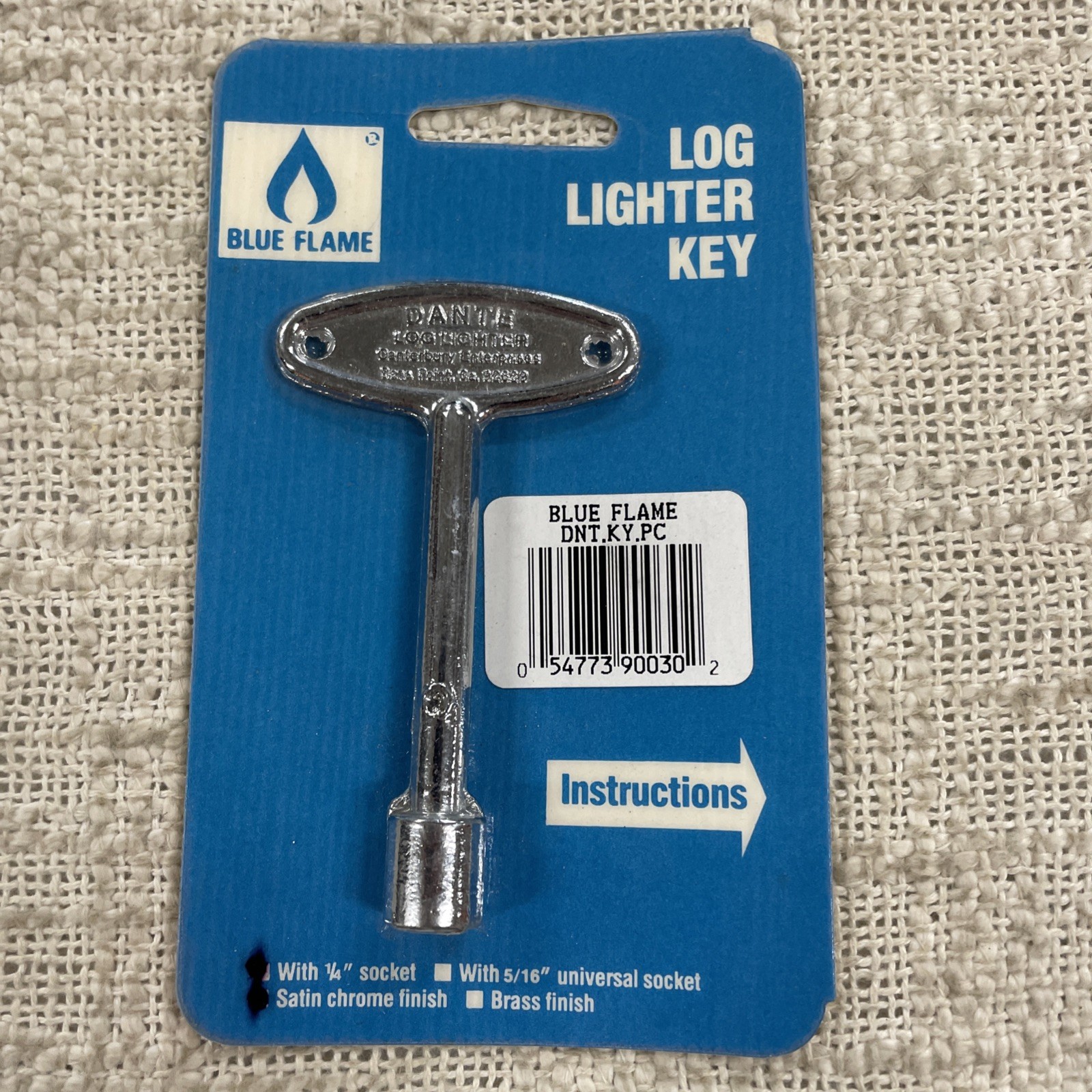 Blue Flame Log Lighter Key NIP