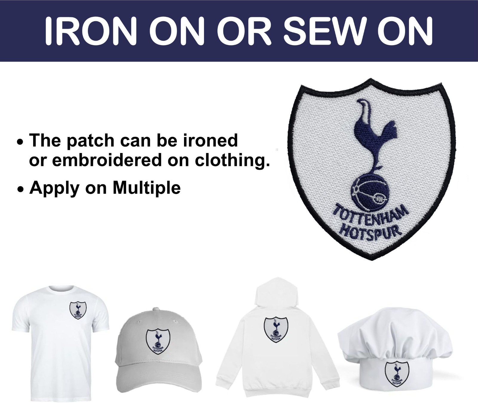 Tottenham Hotspur FC Logo Iron On Patch - Sew Patch - Embroidered Patch