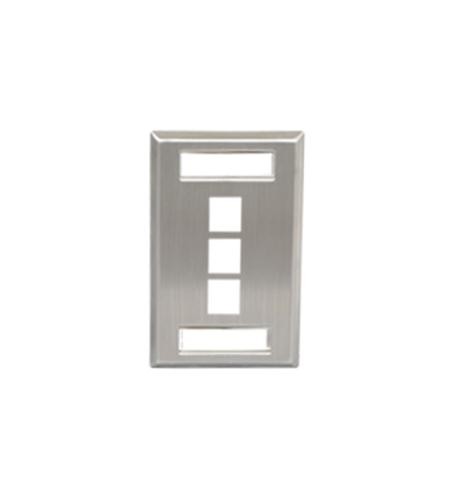 ICC ICC-IC107S03SS Single Gang 3 Port 1 Gang ID Stainless Steel Wall Plate