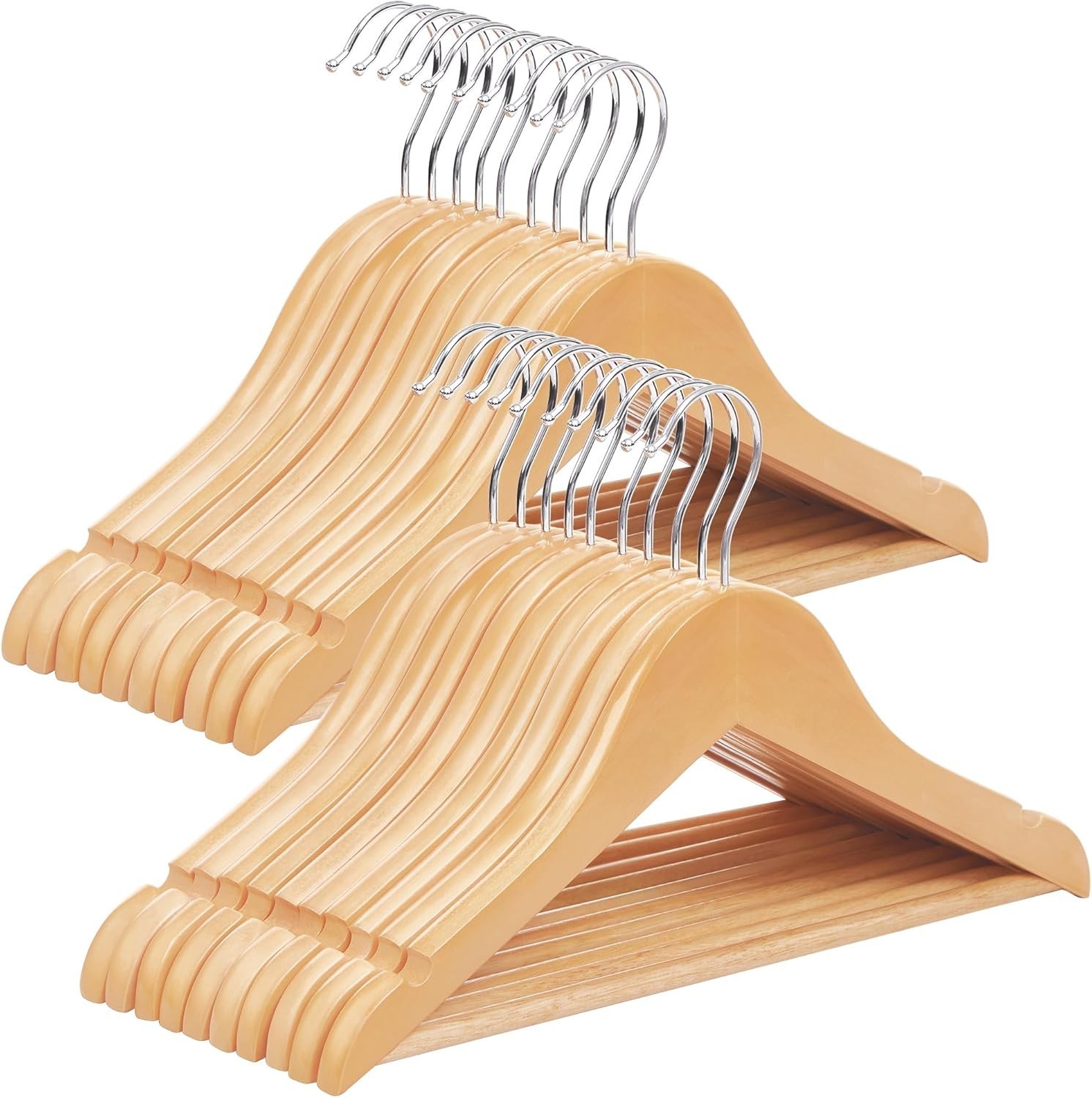 Kids Wooden Hangers 20 Pack Solid Wood Baby Hangers Children's Coat Hangers