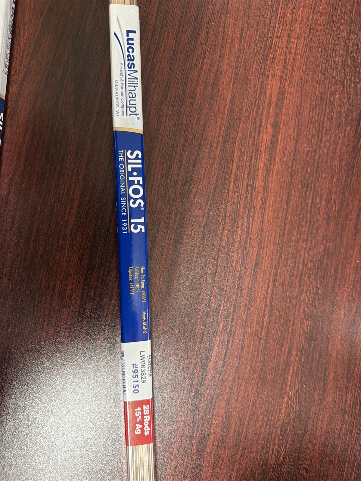 Lucas Milhaupt Sil-Fos 15 15% Silver Brazing Alloy Rods HVAC Grade Qty. 6 Rods