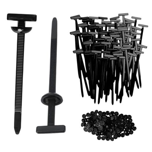 PCS Nylon Universal Cable Tie Buckles, UV Resistant Automotive Zipper Clips, 50