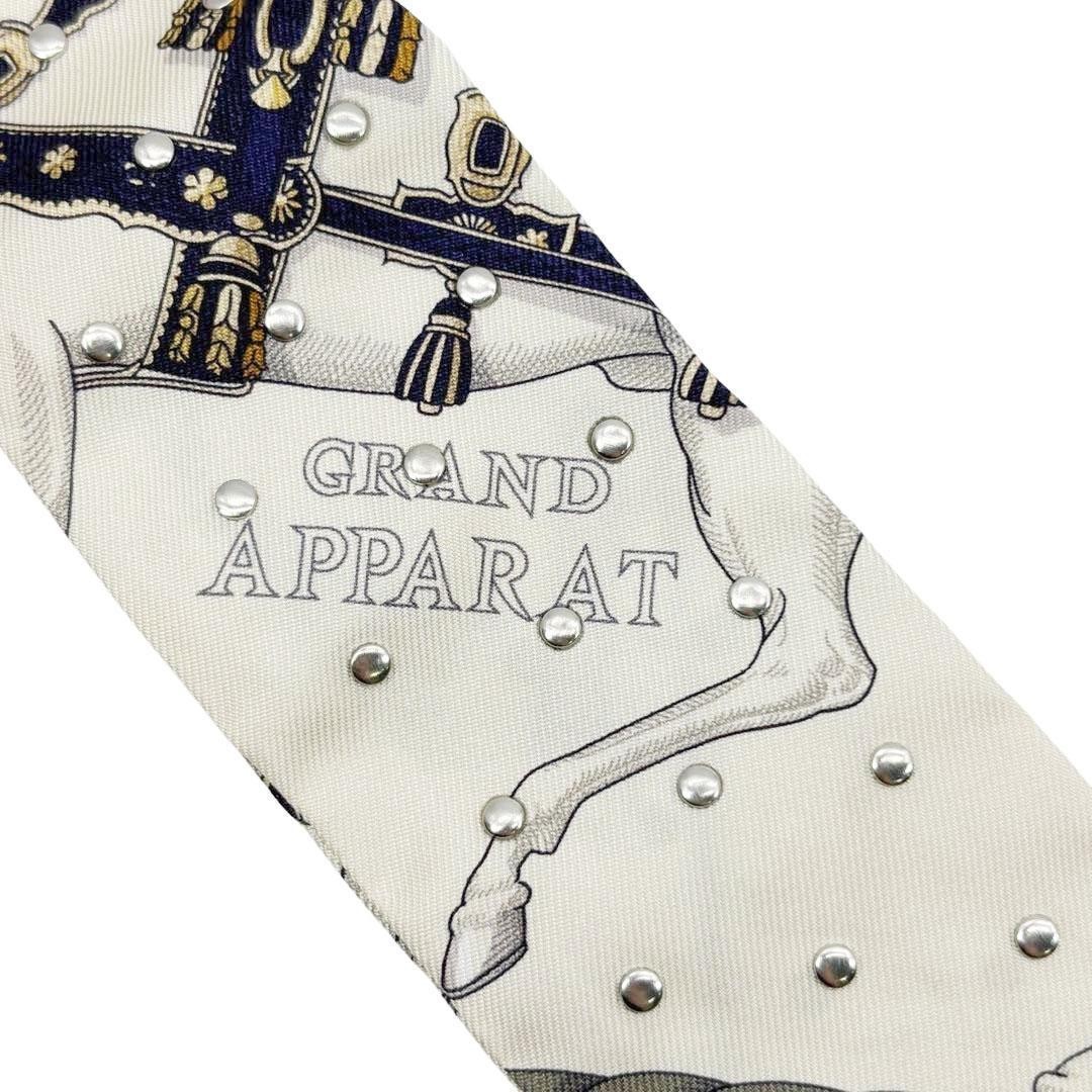 HERMES Scarf Twilly Gran Apala with Studs 5M44