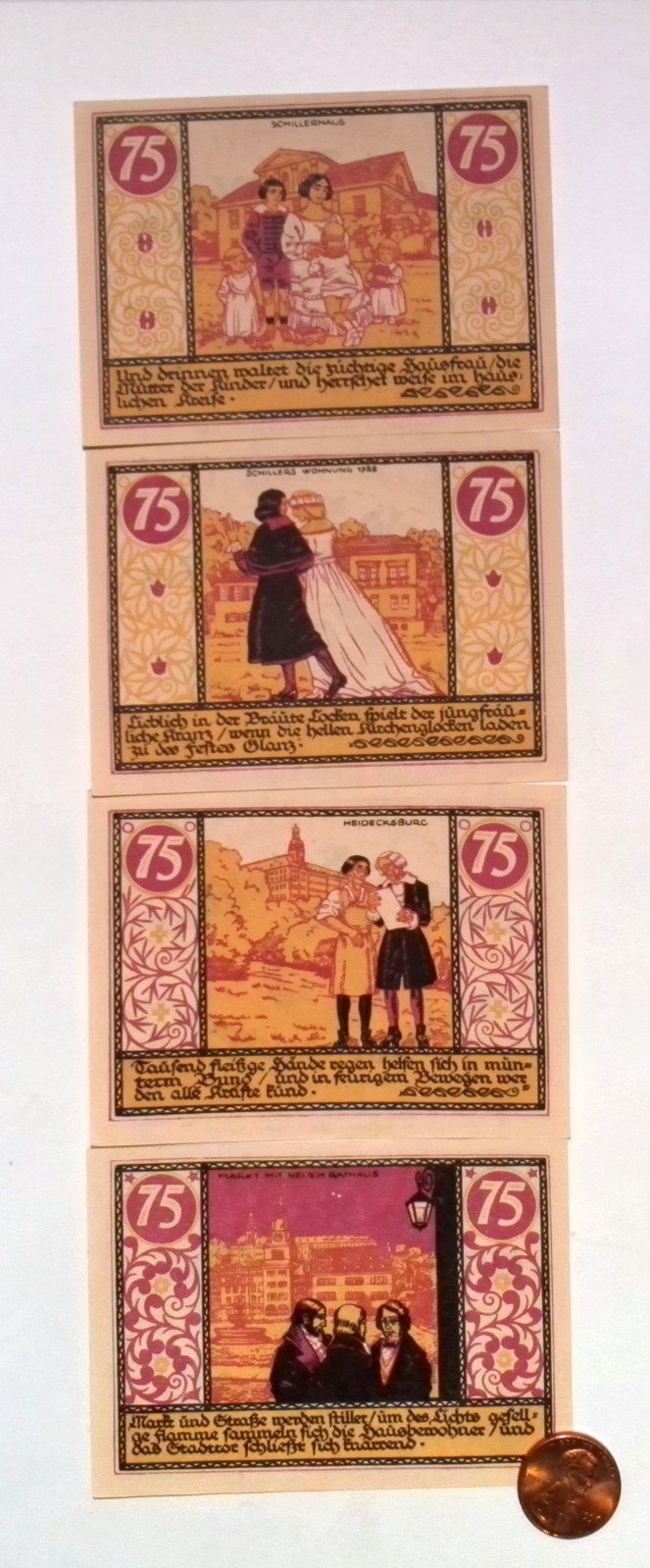 1921 Germany RUDOLFSTADT  full set of 75 Phennig  Notgeld / Banknote