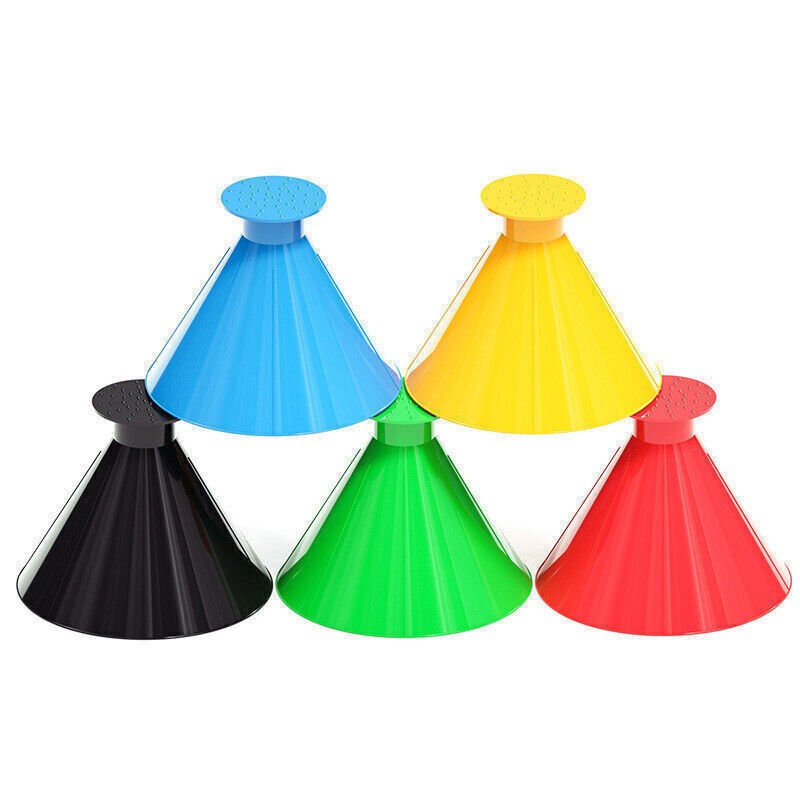 4PCS Magical Car Windshield Ice Snow Remover Scraper Tool Round Funnel Cone ←