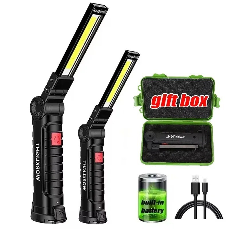 Rechargeable LED COB Work Light Mechanic Flashlight Lamp Magnetic Base Bright