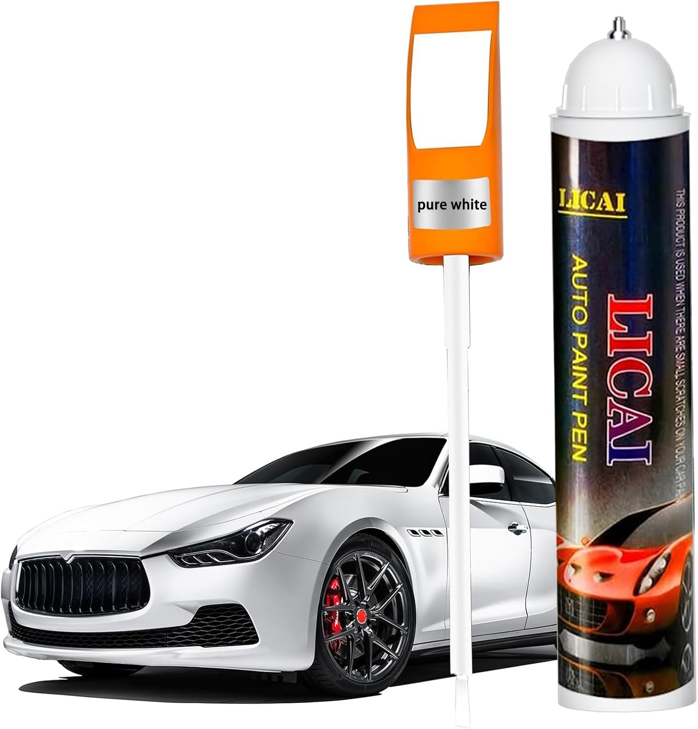 White Touch Up Paint Repair Kit Universal for Car Chips Nicks DIY Repair 2in1