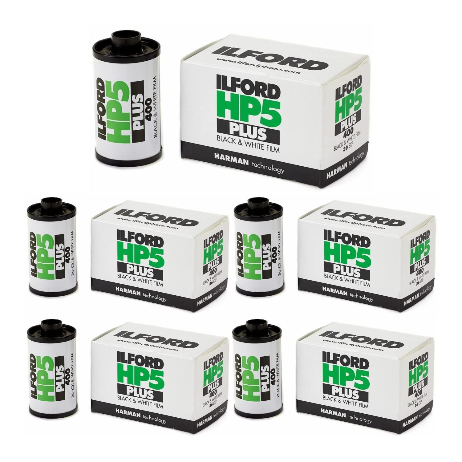 HP5 Plus ISO 400 Black and White 35mm Roll Film Bundle (36 Exposures, 5-Pack)...