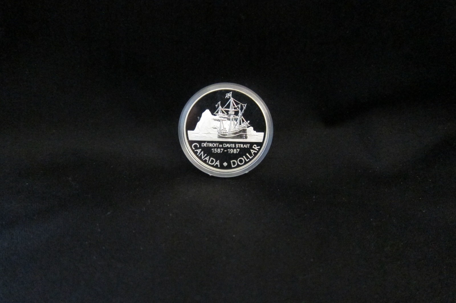 1987 Canada .500 Silver Detroit De Davis Commemorative PF Capsuled Dollar Coin