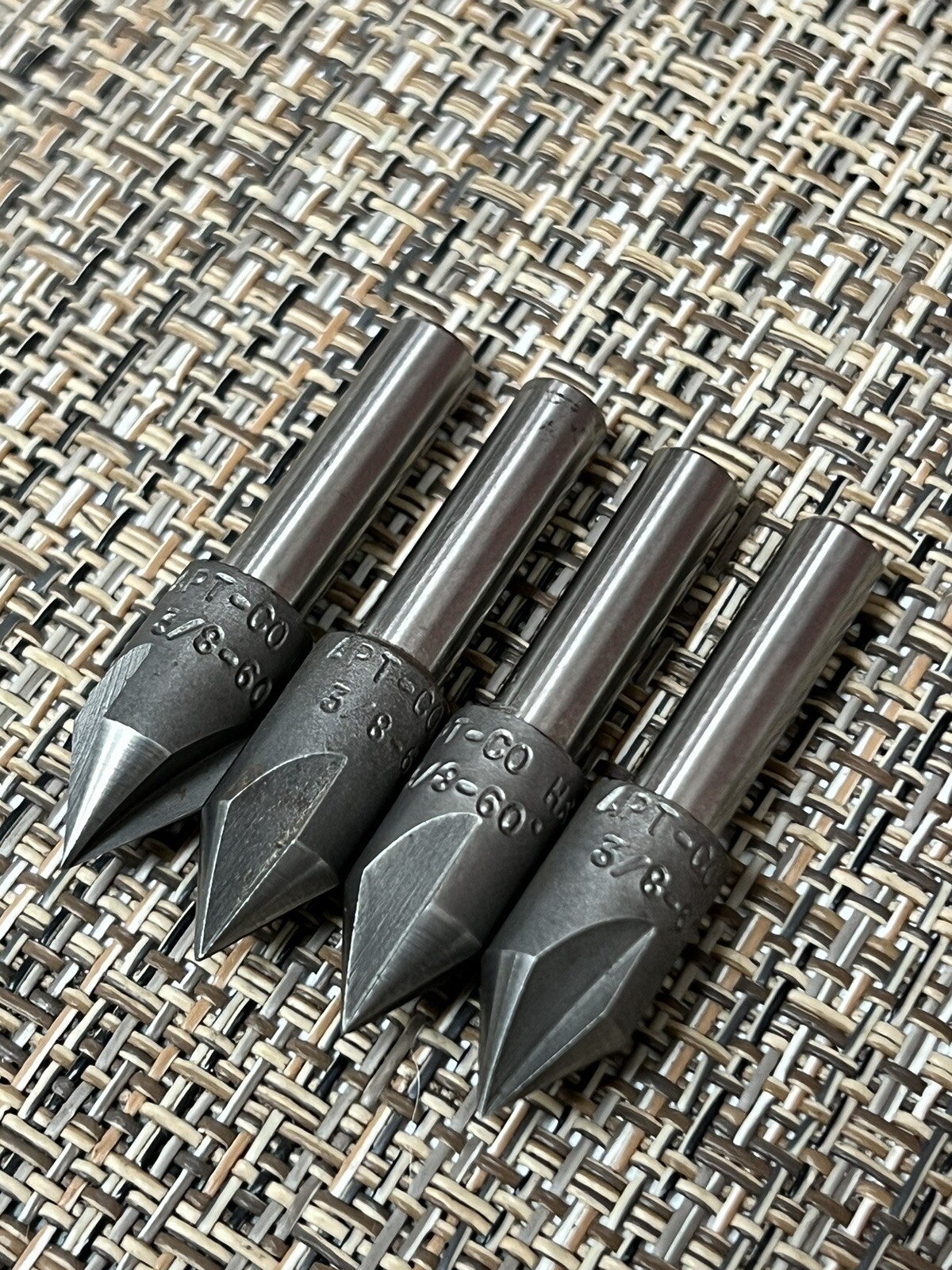 APT Countersinks 3/8” x 60° (1/4” Shank) HSS Countersink 4-pcs Lot (Loc1B2) USA