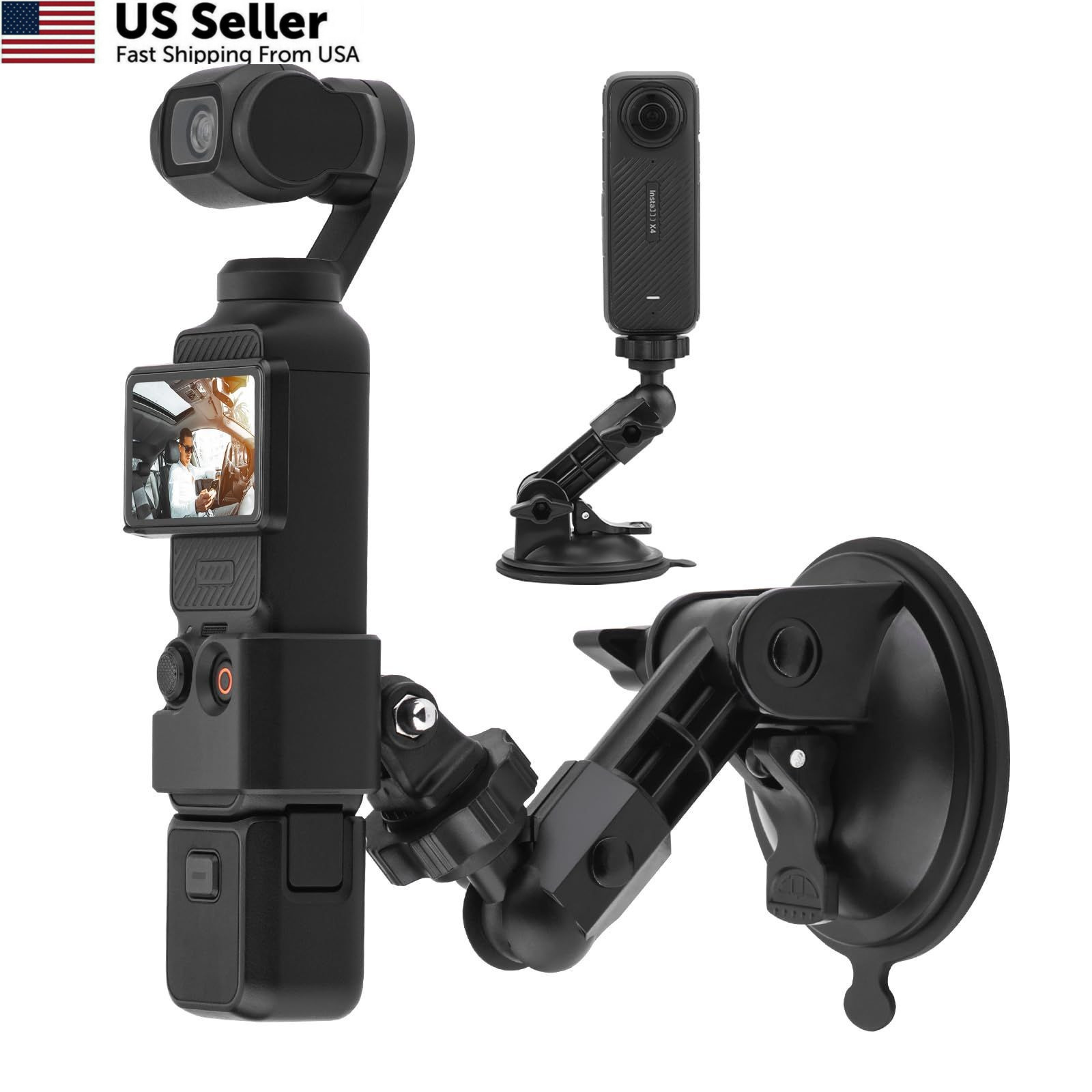 BRDRC Pocket 3 4 Suction Cup Mount, for 8*15*8cm, pocket 3 suction cup mount