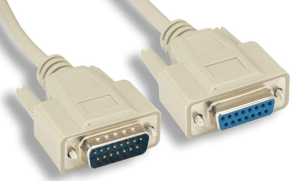 10ft Apple Mac Monitor Extension Cable DB15 Male to DB15 Female Joystick