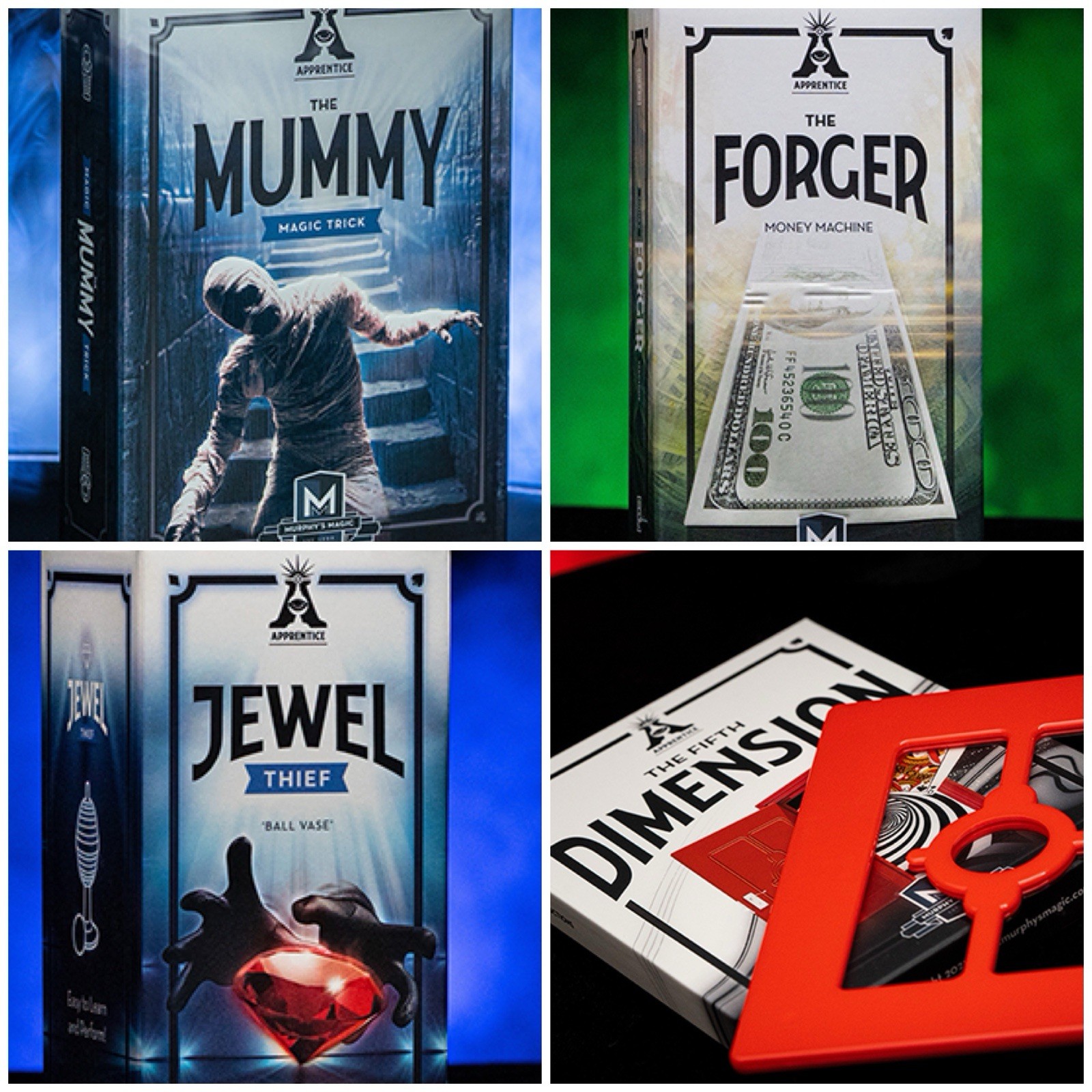 4 Pack Of  Magic- Mummy, Jewel, 5th Dimension, Forger New In Box Video Tutorial