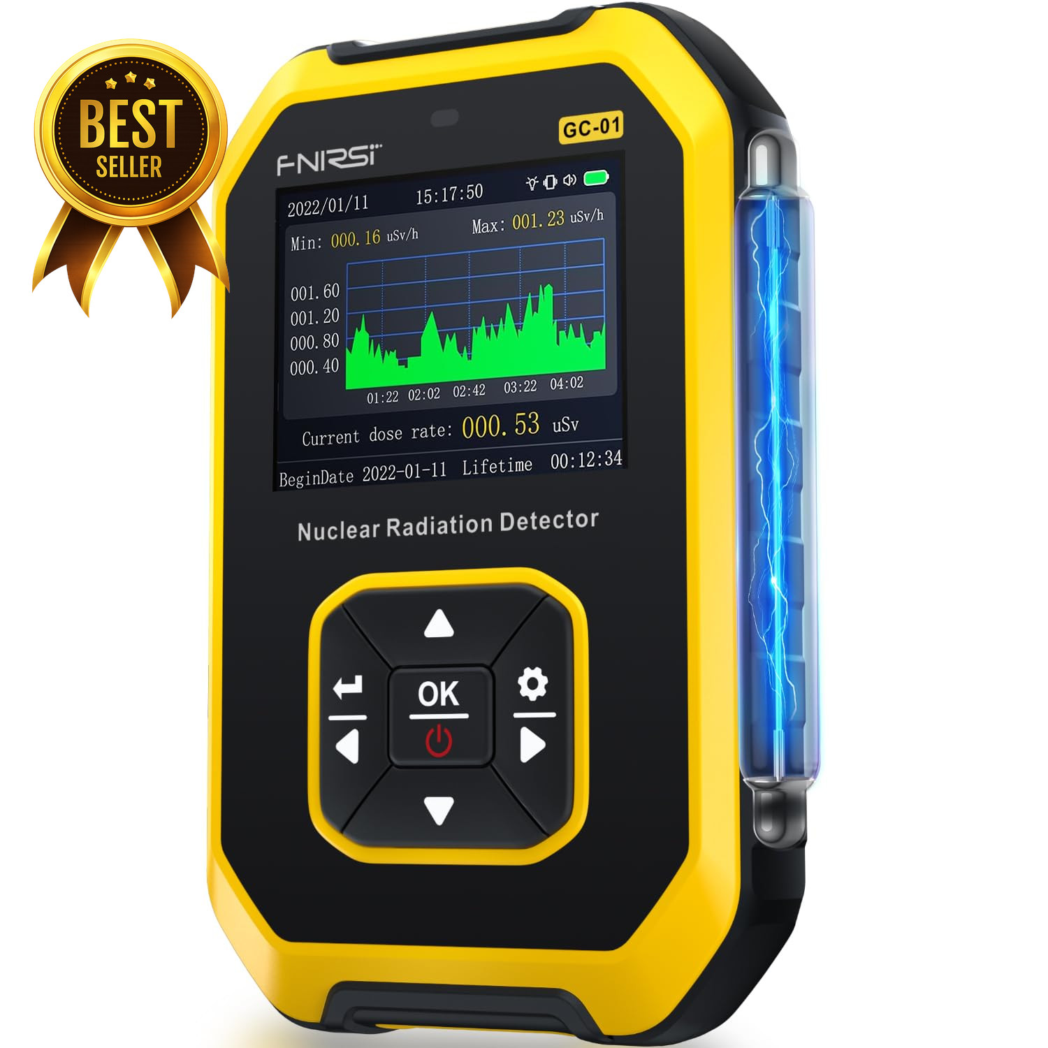 Geiger Counter Nuclear Radiation Detector Dosimeter LCD Beta Gamma X-Ray 5 Units