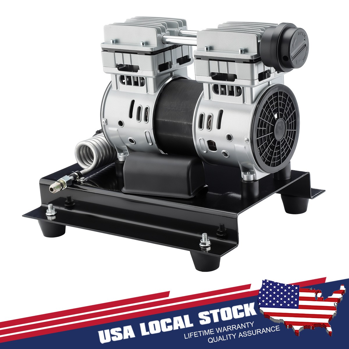 Air Compressor Motor Max 145PSI Pressure 1680RPM 2HP 5.2CFM Oil Free 1500W