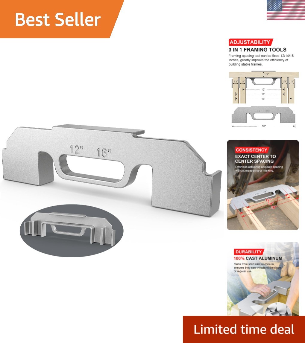 Versatile 3-in-1 Stud Layout Tool: Perfect for Walls, Roofs, and Floors!