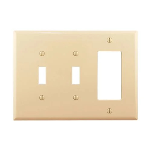 EATON Wiring Ivory 2Toggle/1Rocker Wallplate PJ226V