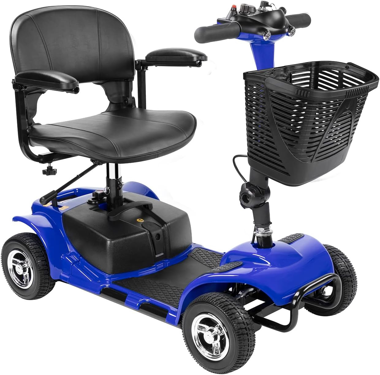 Light Blue 4 Wheel Mobility Scooter for Seniors - Compact & Collapsible Travel S