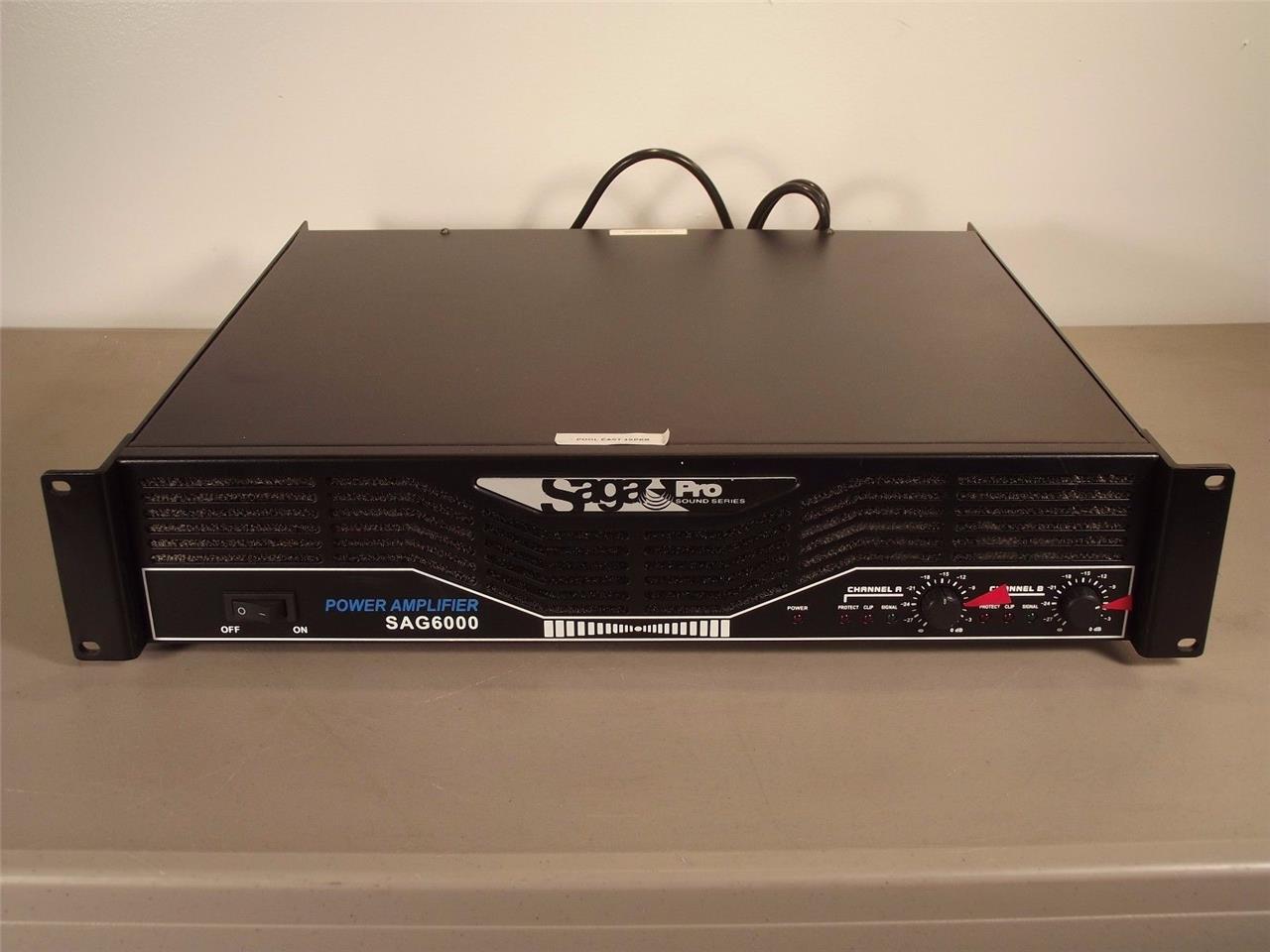 SAGA PRO 6000 SERIES STEREO POWER AMPLIFIER / ..250 WATTS P/C BROKEN SWITCH