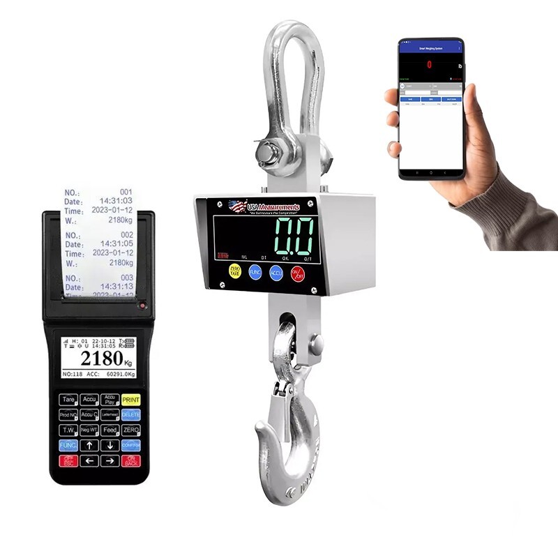 Stainless Steel 10,000 lb Crane Scale Wireless with Android App & Certificate