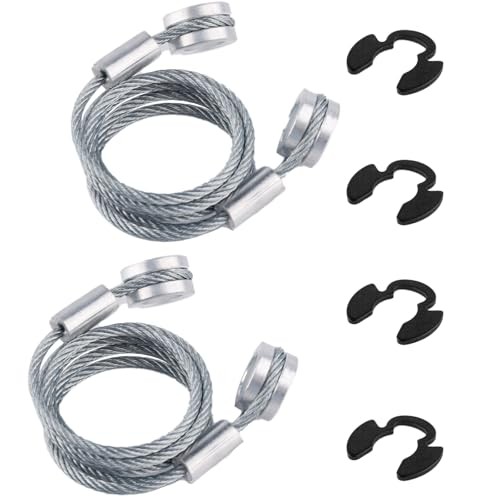 2pcs Hood Control Cable with 4pcs Circlips, Hood Release Latch Cable
