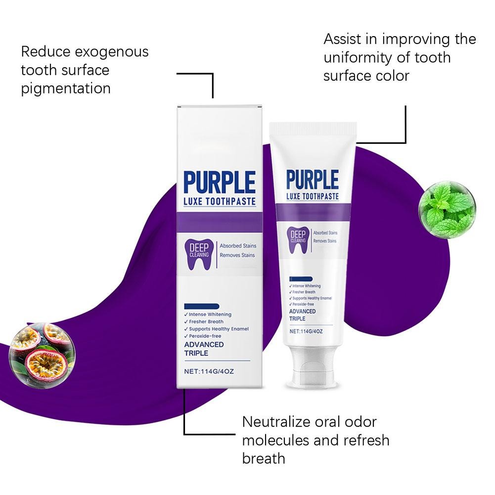 Advanced 1*Purple Toothpaste Luxe Advanced Triple Whitening Toothpaste Cleaning