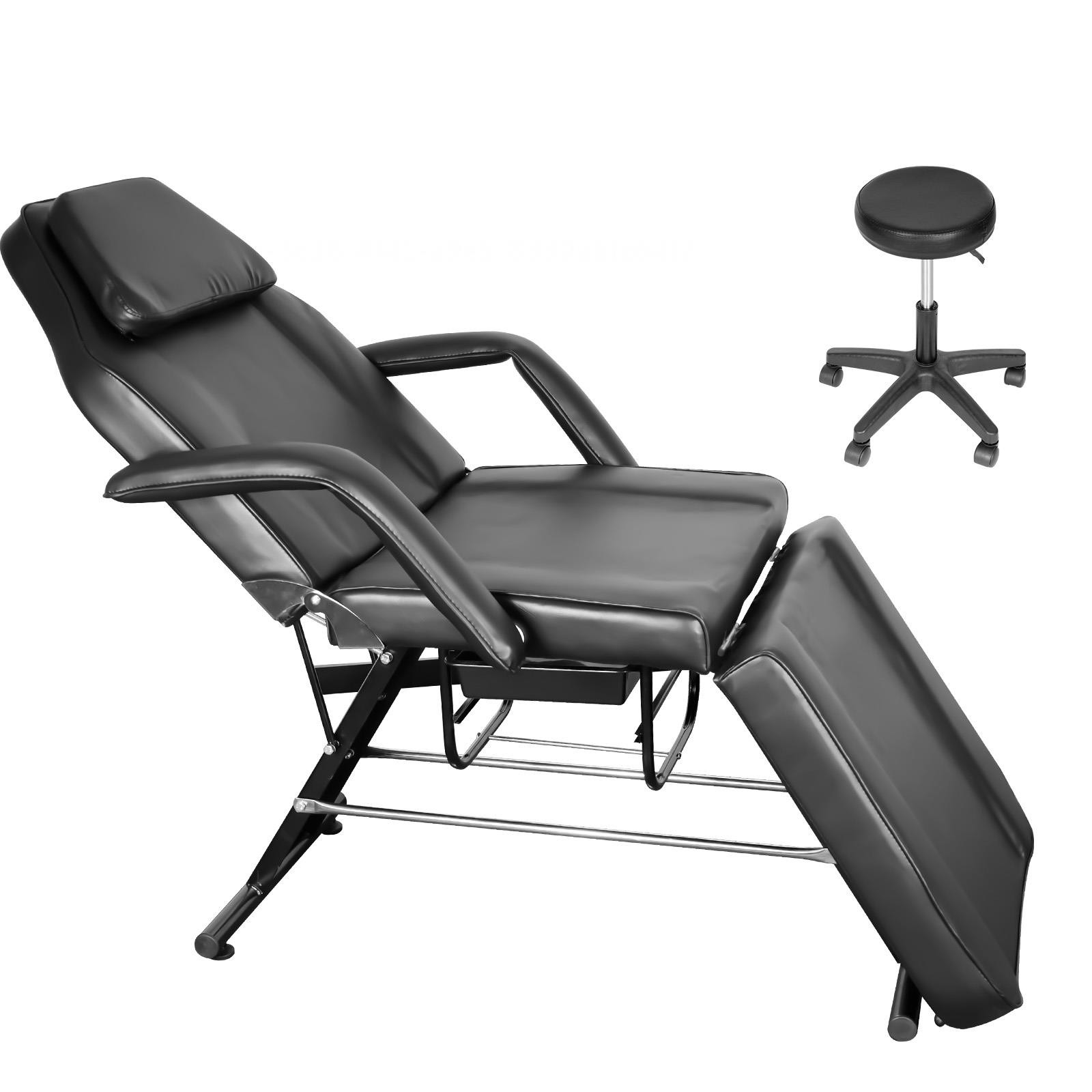 881 lbs Adjustable Tattoo Chair 71 in Massage Table for Spa Salon Chair w/Stool